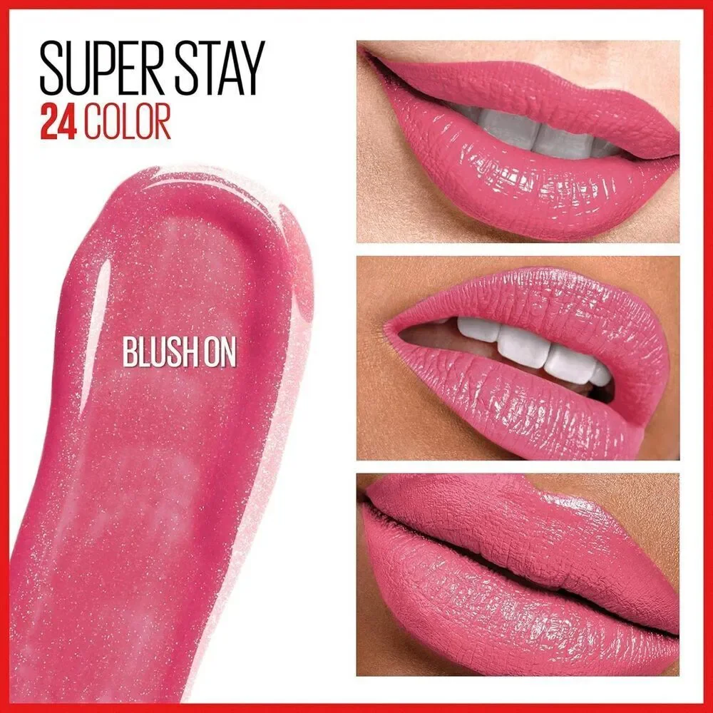 Pink Maybelline Super Stay 24 Long Lasting 2-Step Liquid Lipstick Makeup